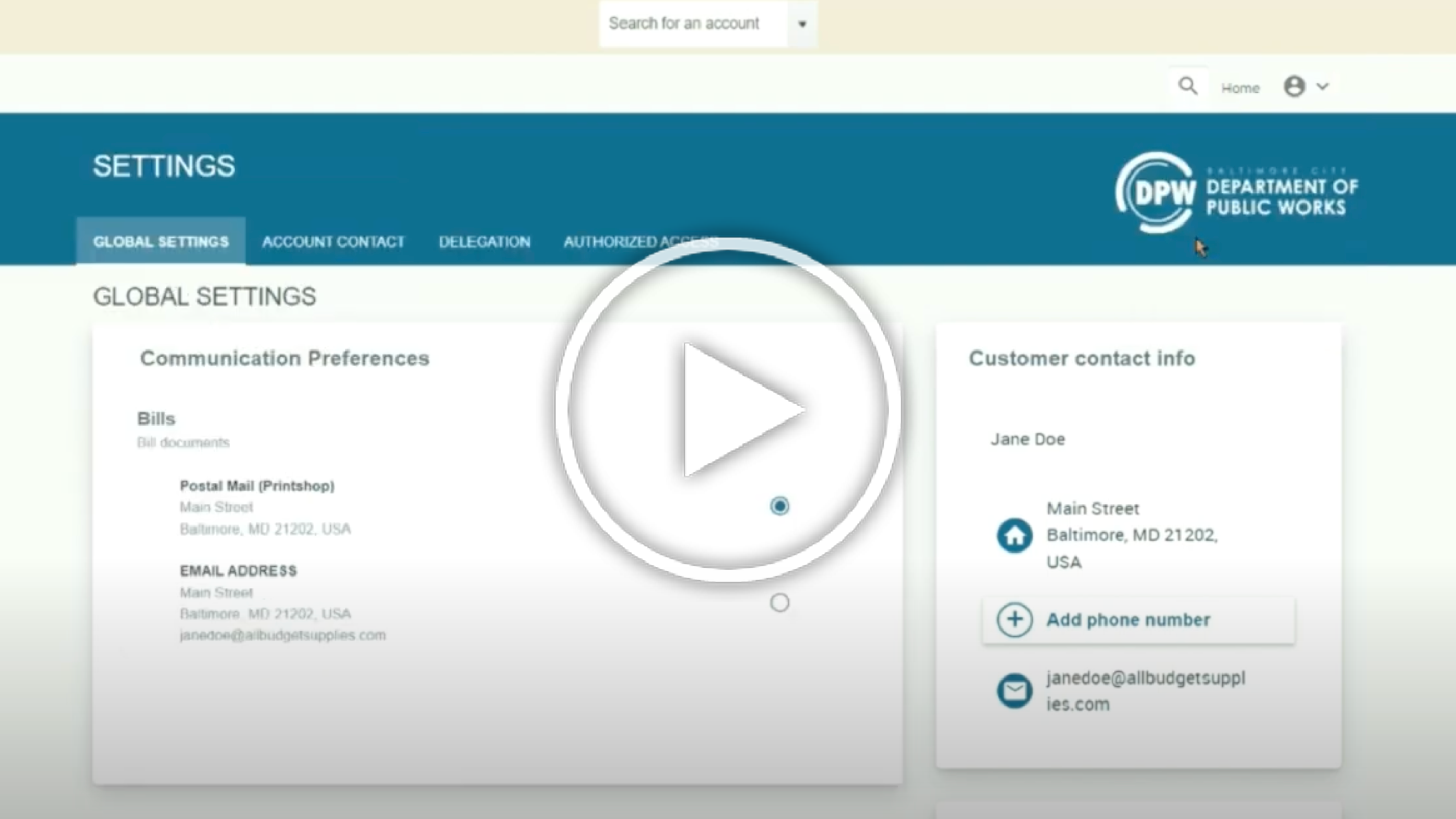 Account User Delegate Invitation